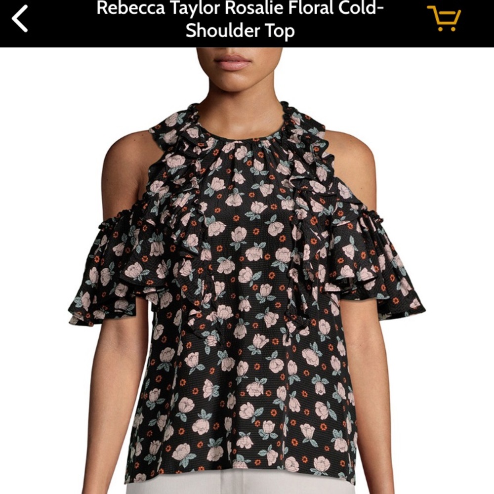 NWOT Rebecca Taylor Rosalie cold shoulder top